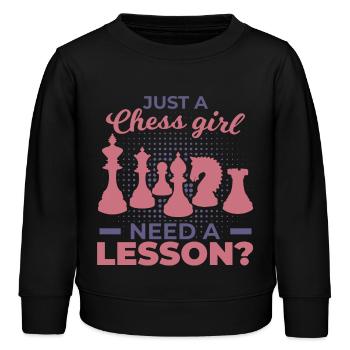 Chess Girl - Kids Organic Sweatshirt by Stanley/Stella - black - Front - AI Model Kid Male (0cm)