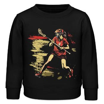 Oldschool Lacrosse Mädchen - Kinder Organic Sweatshirt Mini Changer von Stanley/Stella - Schwarz - Vorne - AI Model Kid Male (0cm)
