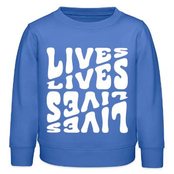 Texte des motifs de la vie vivante - Sweat enfant bio Stanley/Stella - carolina blue - Devant - AI Model Kid Female (0cm)