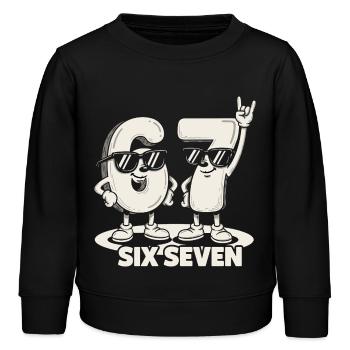 67 Six Seven meme 6 7 - Retro Rock Musik Geschenk - Kinder Organic Sweatshirt Mini Changer von Stanley/Stella - Schwarz - Vorne - AI Model Kid Male (0cm)