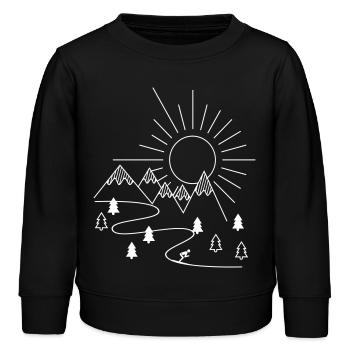 Ski - Kinder Organic Sweatshirt Mini Changer von Stanley/Stella - Schwarz - Vorne - AI Model Kid Male (0cm)