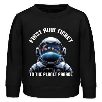 Ticket für die erste Reihe für die Planetenparade - Astronaut - Kinder Organic Sweatshirt Mini Changer von Stanley/Stella - Schwarz - Vorne - AI Model Kid Male (0cm)