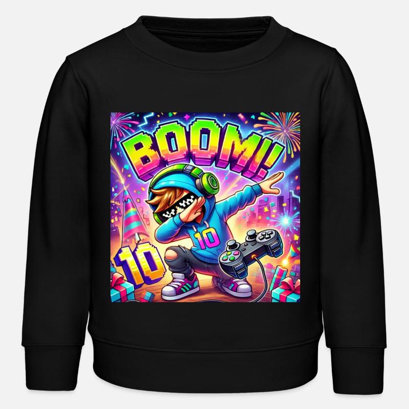 Boom Célébration des joueurs néons - Sweat enfant bio Stanley/Stella - noir