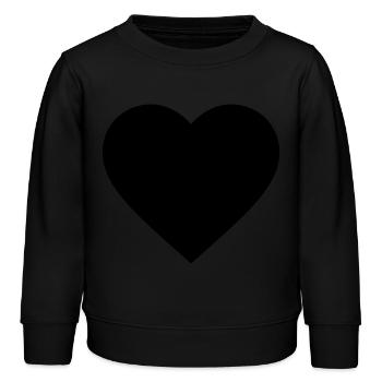 Le cœur noir - Sweat enfant bio Stanley/Stella - noir - Devant - AI Model Kid Male (0cm)
