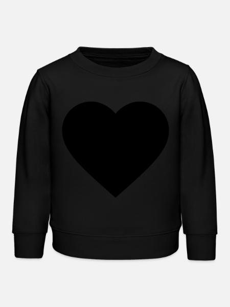 Le cœur noir - Sweat enfant bio Stanley/Stella - noir