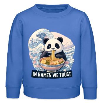 Panda Ramen Nudel Bowl - Kinder Organic Sweatshirt Mini Changer von Stanley/Stella - carolina Blue - Vorne - AI Model Kid Female (0cm)