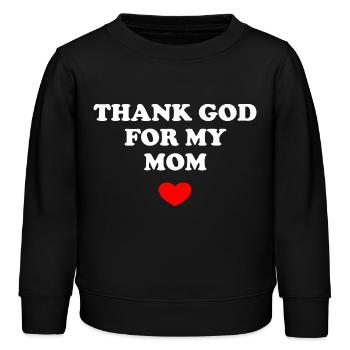 Thank God For My Mom - Kinder Organic Sweatshirt Mini Changer von Stanley/Stella - Schwarz - Vorne - AI Model Kid Male (0cm)