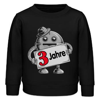Ich bin drei Jahre dritter Geburtstag - Kinder Organic Sweatshirt Mini Changer von Stanley/Stella - Schwarz - Vorne - AI Model Kid Male (0cm)