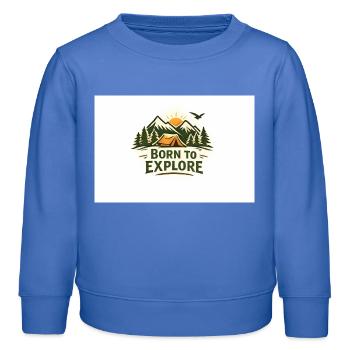Born to Explore Outdoor Abenteuer - Kinder Organic Sweatshirt Mini Changer von Stanley/Stella - carolina Blue - Vorne - AI Model Kid Female (0cm)