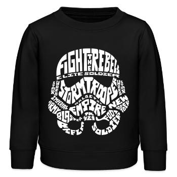 Star Wars Fight The Rebels Soldaten Helm Weiß - Kinder Organic Sweatshirt Mini Changer von Stanley/Stella - Schwarz - Vorne - AI Model Kid Male (0cm)