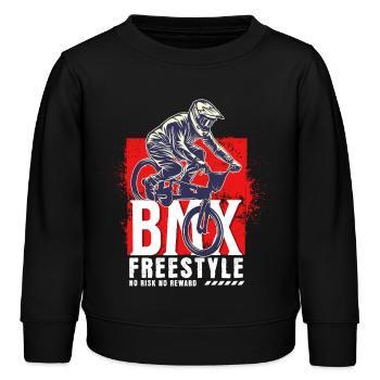 BMX vélo motard cascade freestyle vintage - Sweat enfant bio Stanley/Stella - noir - Devant - AI Model Kid Male (0cm)