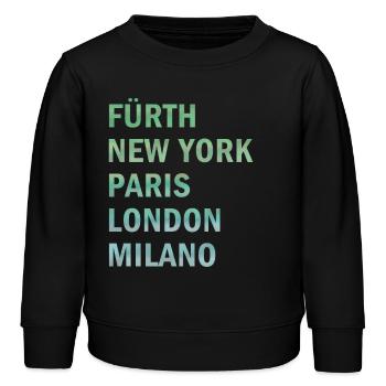 Metropole Fürth - Kinder Organic Sweatshirt Mini Changer von Stanley/Stella - Schwarz - Vorne - AI Model Kid Male (0cm)