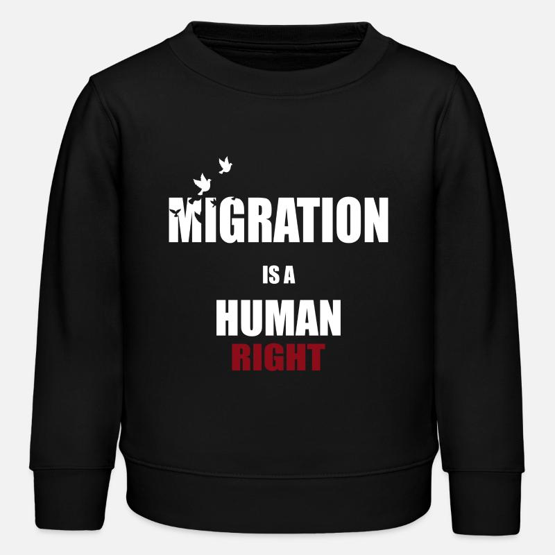 Migration - Migration is a human right - Kids Organic Sweatshirt by Stanley/Stella - black