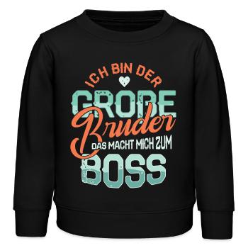 Grosser Bruder Boss Kind Geburt Schwangerschaft - Kinder Organic Sweatshirt Mini Changer von Stanley/Stella - Schwarz - Vorne - AI Model Kid Male (0cm)