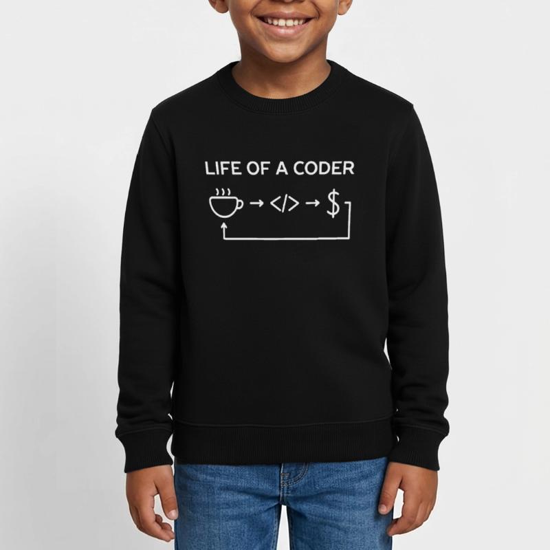 Programmierer-Leben eines Codier-Hemdes Kinder Organic Sweatshirt Mini Changer von Stanley/Stella