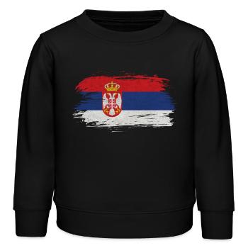 Drapeau vintage de la Serbie - Sweat enfant bio Stanley/Stella - noir - Devant - AI Model Kid Male (0cm)