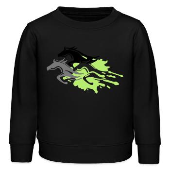 chevaux - étalon - jument - poulain - Sweat enfant bio Stanley/Stella - noir - Devant - AI Model Kid Male (0cm)