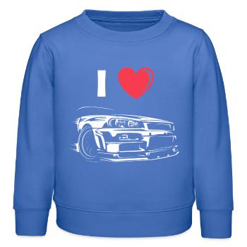 i love skyline car tuning gtr heart heart love - Kids Organic Sweatshirt by Stanley/Stella - carolina blue - Front - AI Model Kid Female (0cm)
