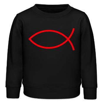 Jésus poisson Ichthys poisson poisson poisson - Sweat enfant bio Stanley/Stella - noir - Devant - AI Model Kid Male (0cm)