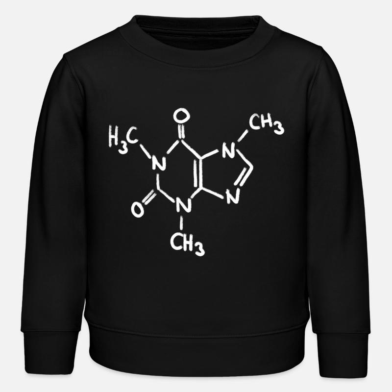 Caffeine Chalk Molecule - Kids Organic Sweatshirt by Stanley/Stella - black