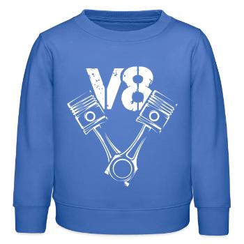 V8 Symbole Moteur Piston Illustration Voitures Graphique - Sweat enfant bio Stanley/Stella - carolina blue - Devant - AI Model Kid Female (0cm)
