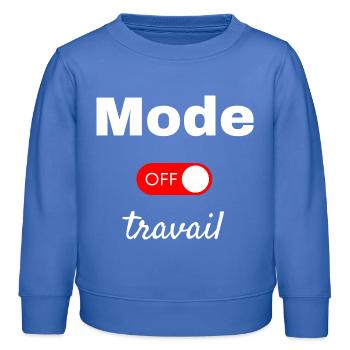 Off work mode - Kids Organic Sweatshirt by Stanley/Stella - carolina blue - Front - AI Model Kid Female (0cm)