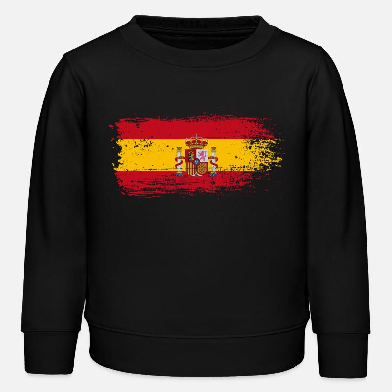Éclaboussure d’écusson du drapeau espagnol - Sweat enfant bio Stanley/Stella - noir