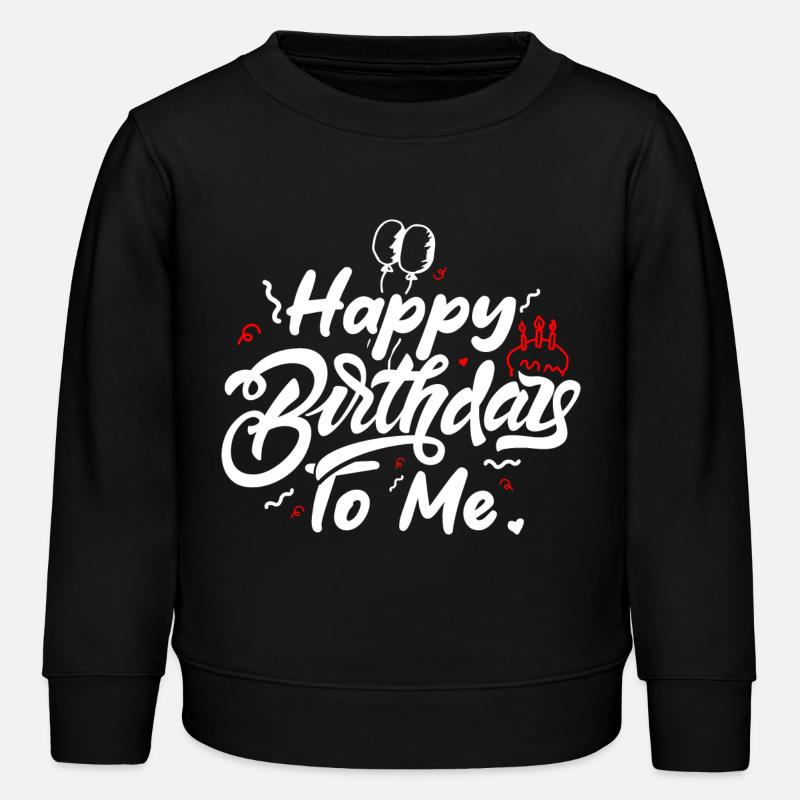 Happy Birthday To Me Script - Kids Organic Sweatshirt by Stanley/Stella - black