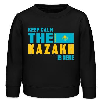 Design du drapeau Keep Calm Kazakhstan - Sweat enfant bio Stanley/Stella - noir - Devant - AI Model Kid Male (0cm)