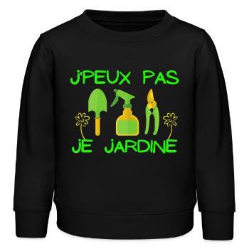 jardiner, jardinage, fan de jardinage - Sweat enfant bio Stanley/Stella - noir - Devant - AI Model Kid Male (0cm)