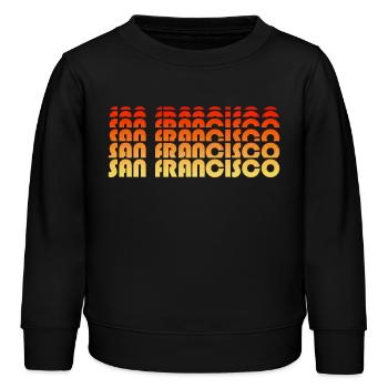 San Francisco Gradient Sunset - Kids Organic Sweatshirt by Stanley/Stella - black - Front - AI Model Kid Male (0cm)