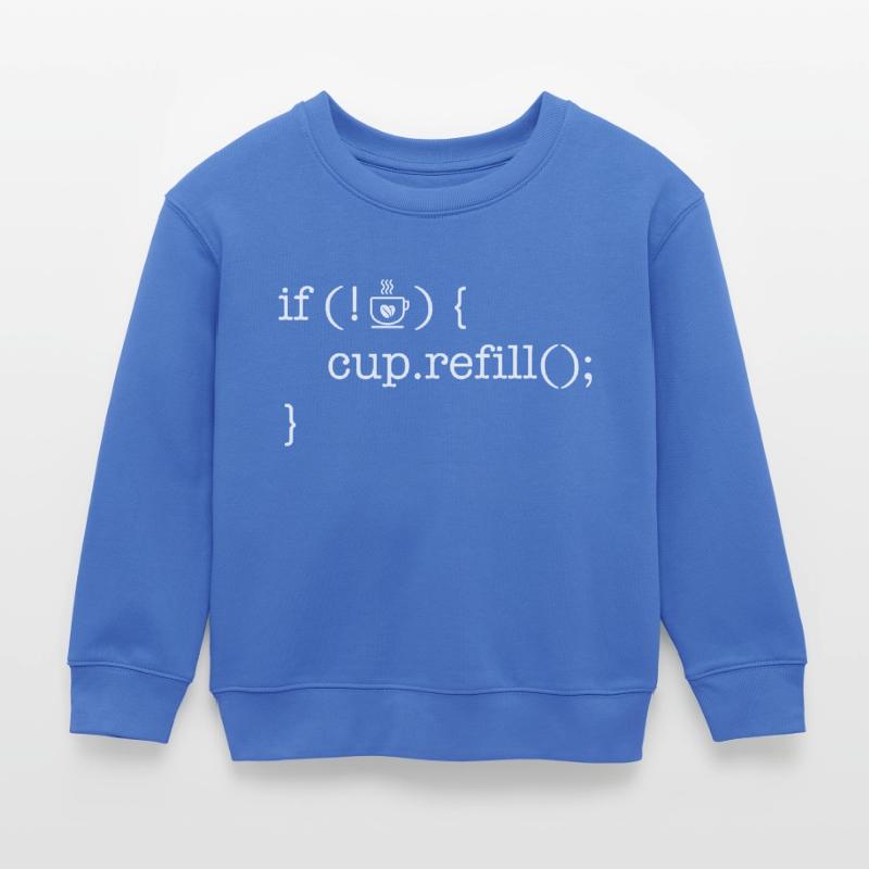 Coffee code lover software developer programmer Kids Organic Sweatshirt by Stanley/Stella