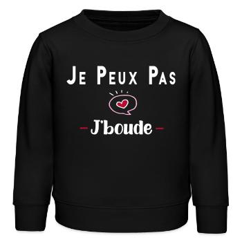 je peux pas j boude ,bouder drole humour tee - Sweat enfant bio Stanley/Stella - noir - Devant - AI Model Kid Male (0cm)