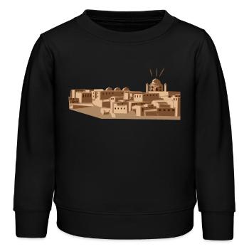 Wüstenstadt mit Moschee - Kinder Organic Sweatshirt Mini Changer von Stanley/Stella - Schwarz - Vorne - AI Model Kid Male (0cm)