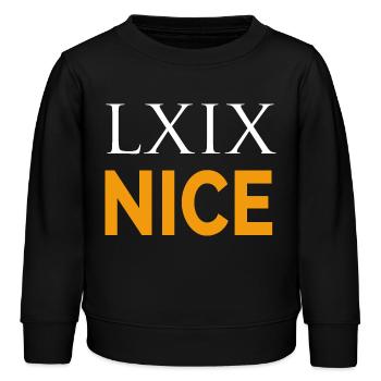 LXIX auf Latein - Kinder Organic Sweatshirt Mini Changer von Stanley/Stella - Schwarz - Vorne - AI Model Kid Male (0cm)