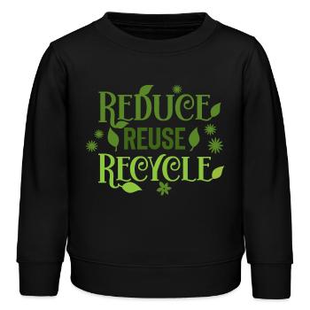 Réduire le recyclage de réutilisation - Sweat enfant bio Stanley/Stella - noir - Devant - AI Model Kid Male (0cm)