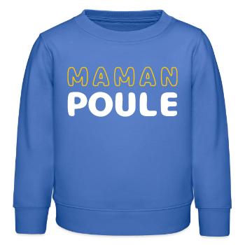 Maman Poule Illustration Contrastée - Sweat enfant bio Stanley/Stella - carolina blue - Devant - AI Model Kid Female (0cm)
