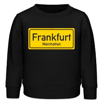 Frankfurter Ortsschild - Kinder Organic Sweatshirt Mini Changer von Stanley/Stella - Schwarz - Vorne - AI Model Kid Male (0cm)
