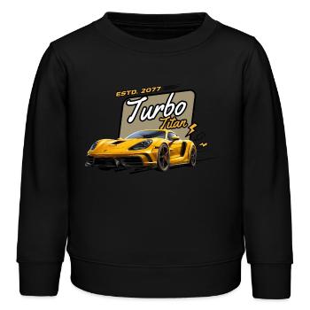 Turbo Titan Boost-Geschwindigkeit - Kinder Organic Sweatshirt Mini Changer von Stanley/Stella - Schwarz - Vorne - AI Model Kid Male (0cm)