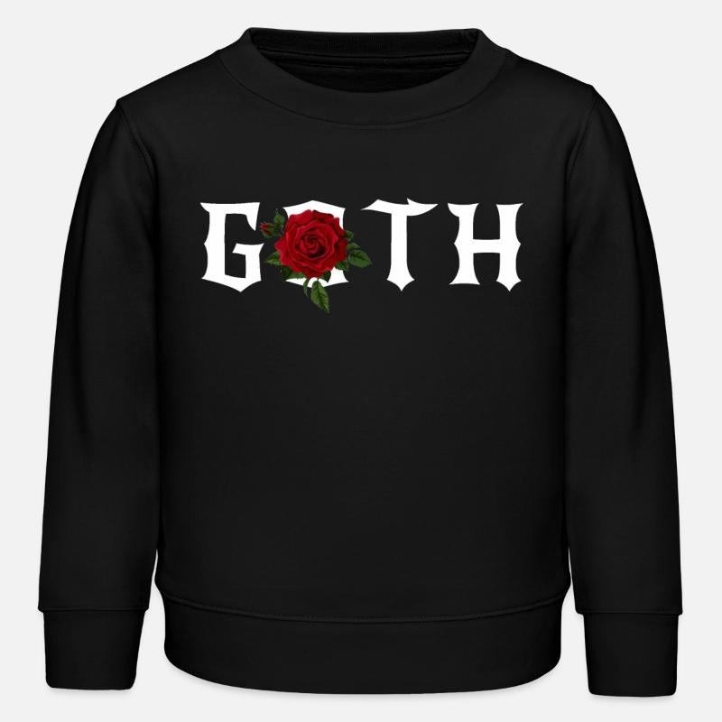 Goth, Gothic Theme with a Red Rose - Kids Organic Sweatshirt by Stanley/Stella - black