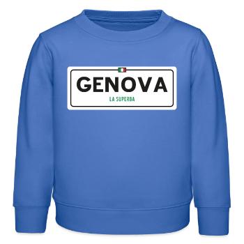 Ortsschild Genua - Kinder Organic Sweatshirt Mini Changer von Stanley/Stella - carolina Blue - Vorne - AI Model Kid Female (0cm)