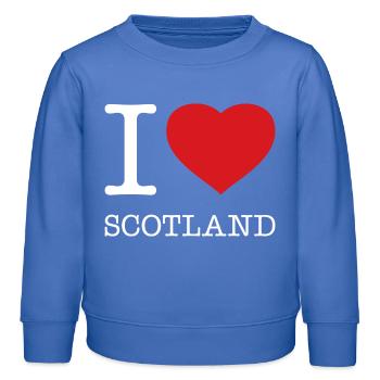 I LOVE SCOTLAND Schottland - Kids Organic Sweatshirt by Stanley/Stella - carolina blue - Front - AI Model Kid Female (0cm)