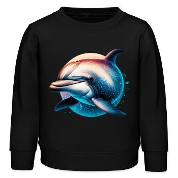 Delfin - Kinder Organic Sweatshirt Mini Changer von Stanley/Stella - Schwarz - Vorne - AI Model Kid Male (0cm)