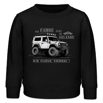 Offroad-Fahrzeug - Kinder Organic Sweatshirt Mini Changer von Stanley/Stella - Schwarz - Vorne - AI Model Kid Male (0cm)