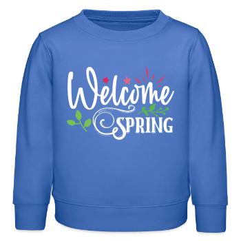Welcome Spring - Kids Organic Sweatshirt by Stanley/Stella - carolina blue - Front - AI Model Kid Female (0cm)