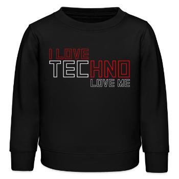 I Love Techno - Kinder Organic Sweatshirt Mini Changer von Stanley/Stella - Schwarz - Vorne - AI Model Kid Male (0cm)
