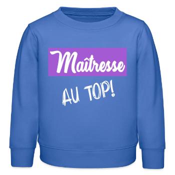 MERCI MAÎTRESSE - Sweat enfant bio Stanley/Stella - carolina blue - Devant - AI Model Kid Female (0cm)