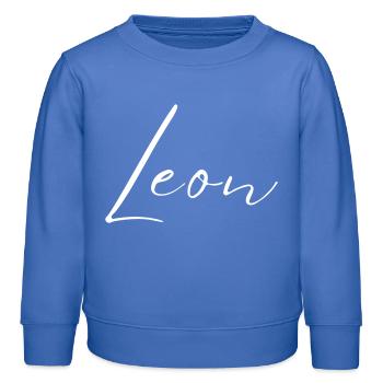 Leon Name T-Shirt Gift for Men - Kids Organic Sweatshirt by Stanley/Stella - carolina blue - Front - AI Model Kid Female (0cm)