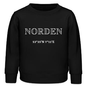 Norden Koordinaten - Kinder Organic Sweatshirt Mini Changer von Stanley/Stella - Schwarz - Vorne - AI Model Kid Male (0cm)
