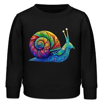 Schnecke - Kinder Organic Sweatshirt Mini Changer von Stanley/Stella - Schwarz - Vorne - AI Model Kid Male (0cm)